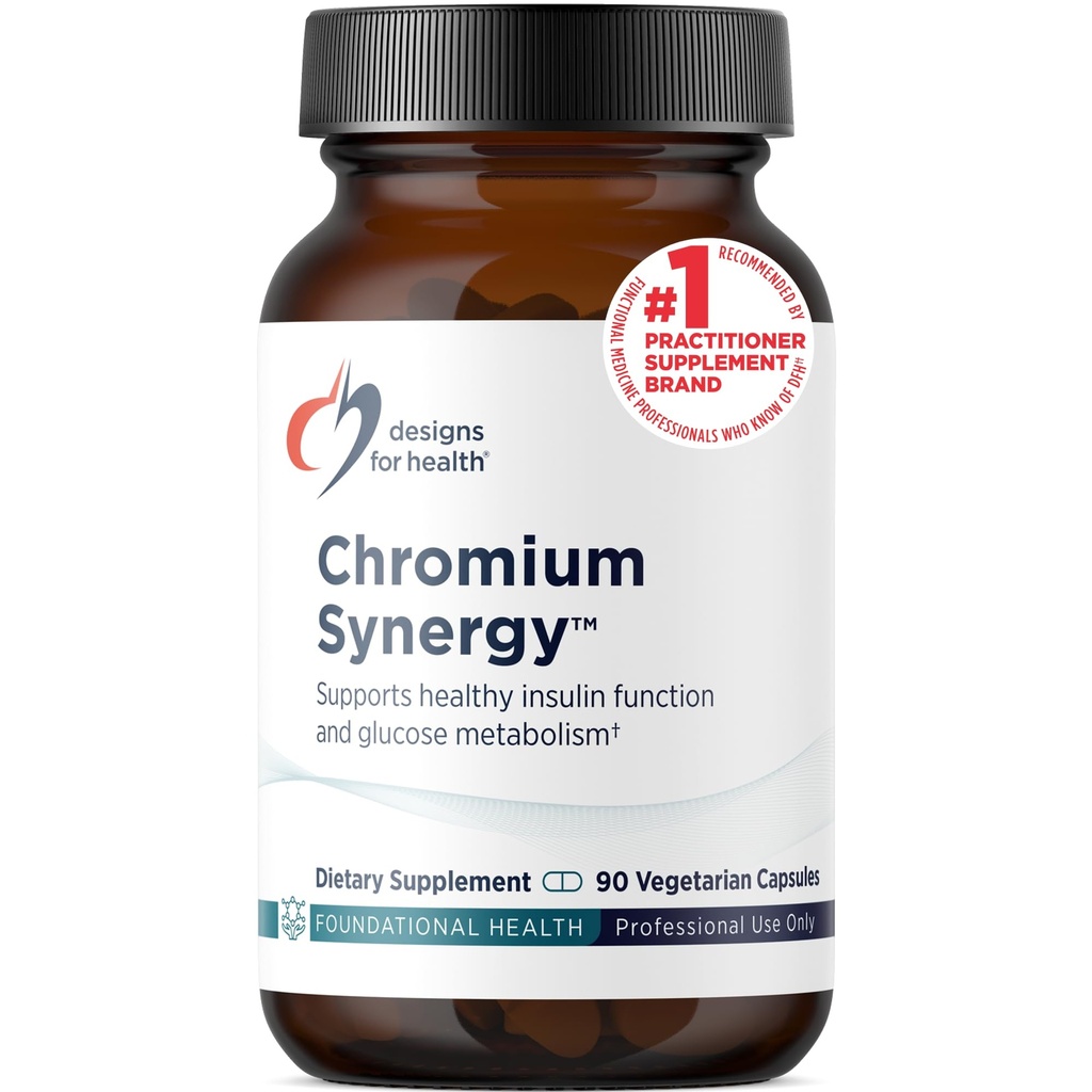 Health Chromium Synergy için tasarımlar - Non-GMO Chromium Nicotinate Glycinate Chelate Supplement with Valvedium, Vitamin D, Manganese, çinko + Taurine - Cinnamon Toz Base (90 Capsules)