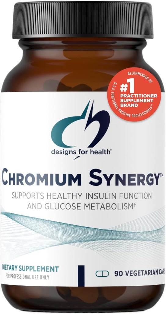 Health Chromium Synergy için tasarımlar - Non-GMO Chromium Nicotinate Glycinate Chelate Supplement with Valvedium, Vitamin D, Manganese, çinko + Taurine - Cinnamon Toz Base (90 Capsules)
