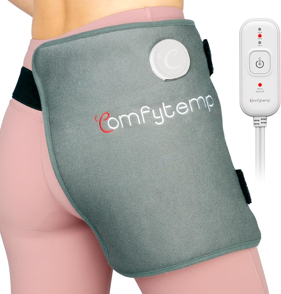 Hip Scia Pain Relief Hip Brace için fofytemp Hip Isıtma Pad, Noel Doğum Günü Anne Kadın Kar Erkekler için Hediyeler, Aşağı Geri Thigh Buttock Electric FSA Uygun HSA Heat Pad Sıcak Fiziksel Terapi (S/M)