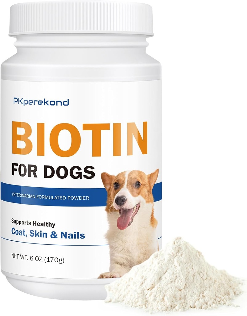Köpekler için Biotin, Shiny Coat ve Sağlıklı Skin'ı Destekler, Köpek Shedding için Biotin Toz Supplement, Köpekler için Kuru Cilt Yardımı, 6 oz