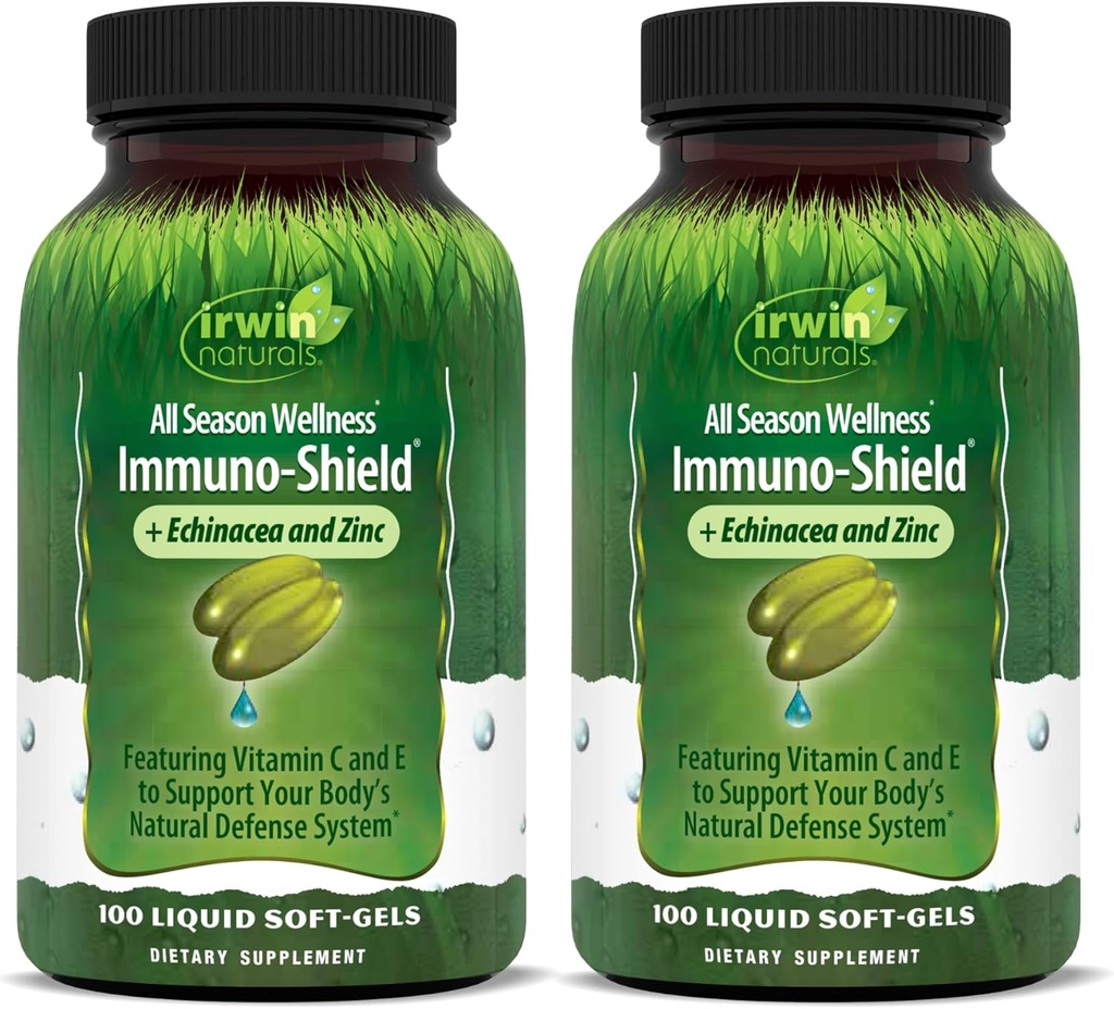 Irwin Naturals Immuno-Shield - 100 Liquid Softgels, 2 Paket - Body's Natural Defense System - 32 Toplam Hizmetler