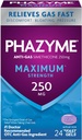 Phazyme Maximum* Strength Anti-Gas 250 mg Simethicone Gas Relief for Adults, Fast Gels Quickly Ease Bloating, Pressure & Discomfort, 24 Count