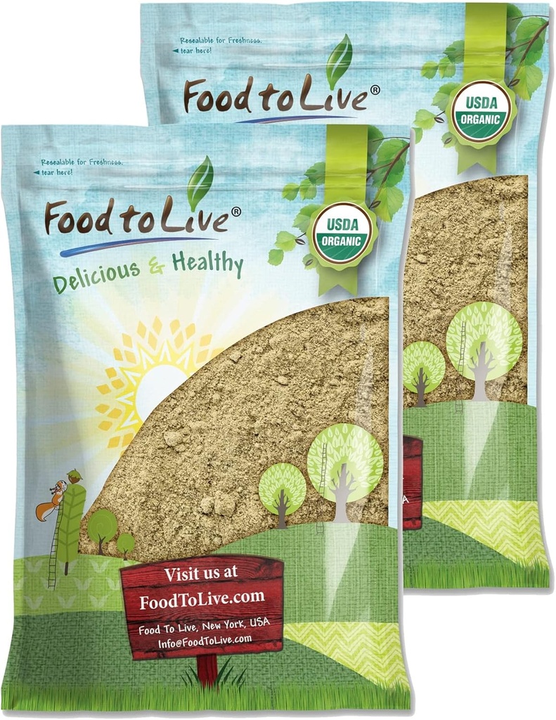 Yiyecek to Live Organic Hemp protein Toz, 16 Pounds -% 50 protein, Non-GMO, Kosher, Non-Irradiated, Pure, Vegan Superfood, Iron and Fiber