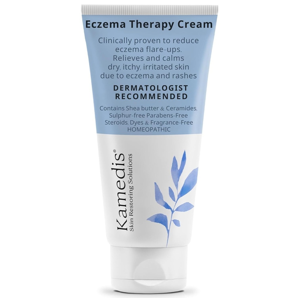 KAMEDIS Eczema Terapi Soothing Body Cream. Botanikler tabanlı. Klinik olarak kaşıntı, kuru, sinir bozucu cilt için kanıtlanmış. Dermatolog, nemlendirici tedaviyi tavsiye etti. SLS & paraben-free.