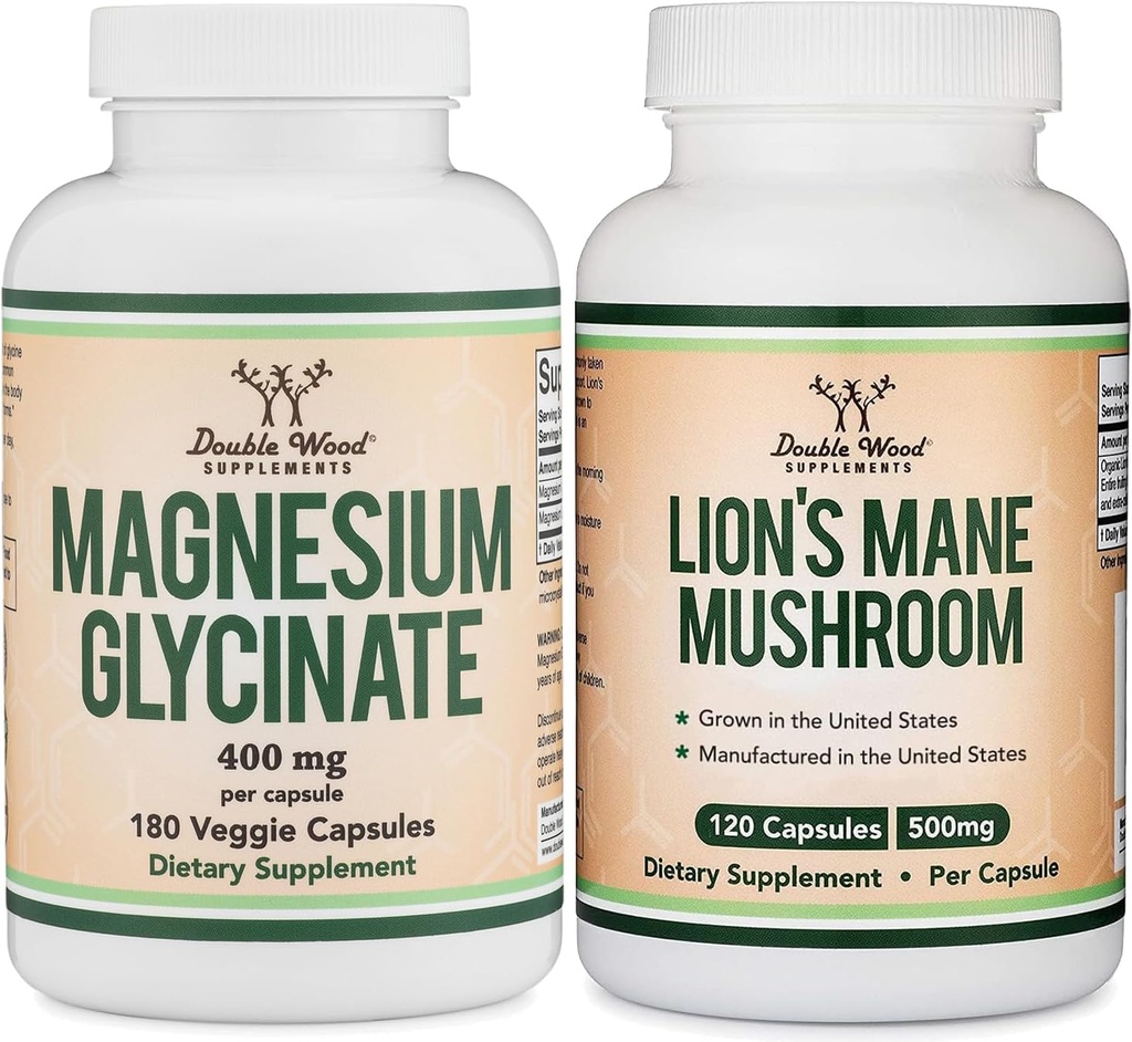 Wellness Support Duo – Magnezyum Glycinate ve Lion's Mane Genel Sağlık'ı desteklemek ve tanımak için