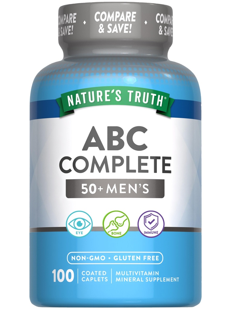 Nature's Truth Men's 50+ Multivitamin | A, C, E, B6 & B12 | 100 Count | Non-GMO & Gluten Free