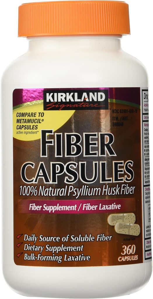 Kirkland Fiber Capsules, 2 Pack (360 Capsules each)