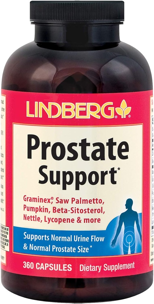 Lindberg Prostate Support* - Graminex, Saw Palmetto, Riley, Beta-Sitosterol, Nettle, Lycopene ve More (360 Capsules)