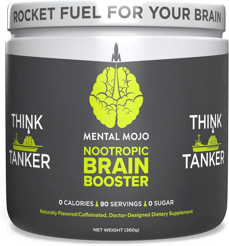 Nootropic Brain ATM (90 hizmet) Nootropic Drink Mix & Brain Supplement - Beyin Yakıtı Enerji, Focus & Memory - Zero Calories, Sugar Free - Kiwi Strawberry