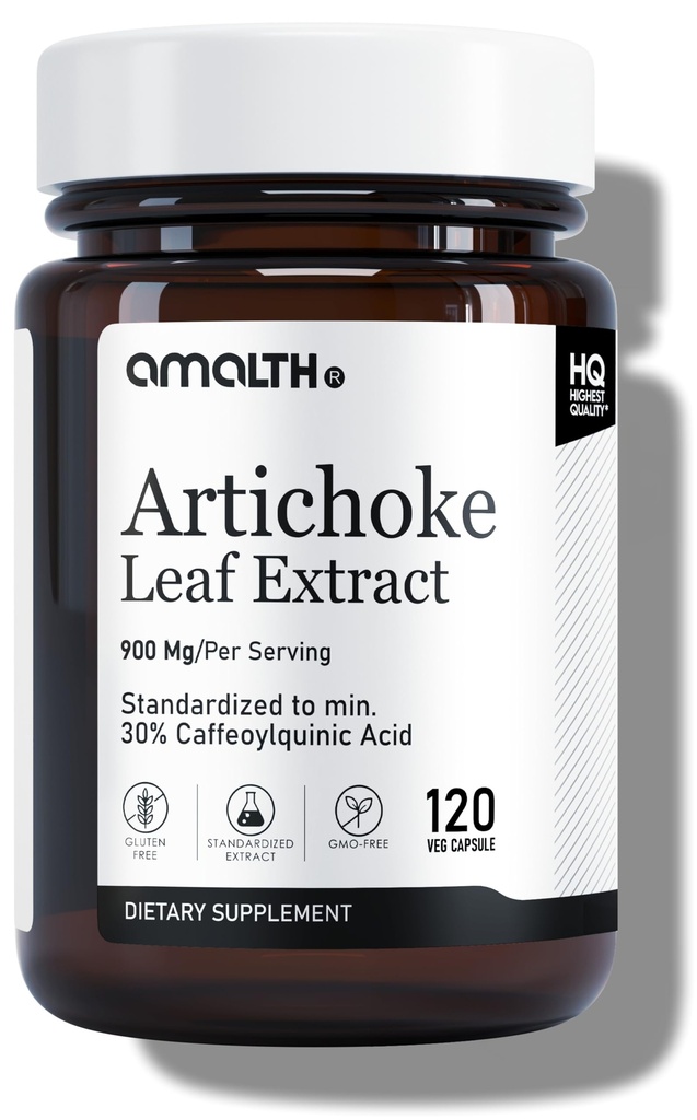 Amalth Artichoke Leaf Extract 120 κάψουλες Veg -20% Caffeoylquinic Acid Standardized Extract - Υποστηρίζει το συκώτι και την πέψη χωρίς γλουτένη GMO