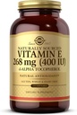Solgar Vitamin E 268 mg (400 IU) - 250 Softgels - Doğal kaynaklı Vitamin E d-Alpha Tocopherol - Gluten Ücretsiz, Süt Ücretsiz - 250 Hizmet