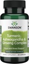 Swanson Full Spectrum Turmeric Ashwagandha & Ginseng Kompleks 60 Capsules