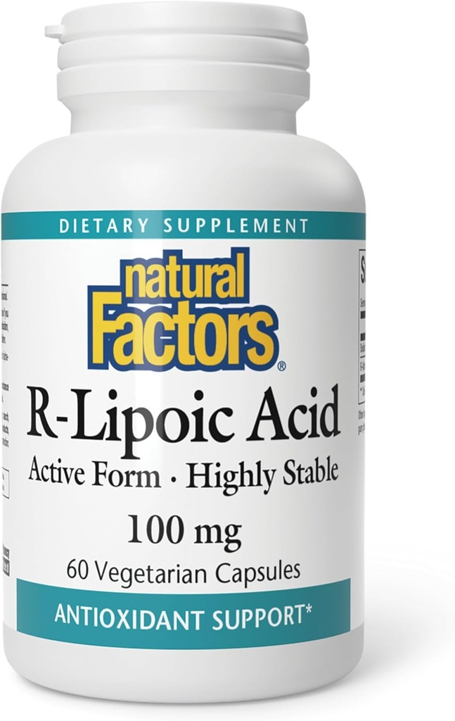 Natural Factors, R-Lipoic Acid, Antioxidant Support, 60 Capsules