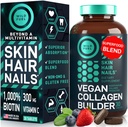 WILD FUEL Vegan Collagen Builder - Biotin, Organik Superfood, Amino Asits Glycine, Lysine, Proline Plant-Based Collagen ATM Supplements - 30 Organik Türlü Tabletler
