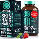 WILD FUEL Vegan Collagen Builder - Biotin, Organik Superfood, Amino Asits Glycine, Lysine, Proline Plant-Based Collagen ATM Supplements - 30 Organik Türlü Tabletler