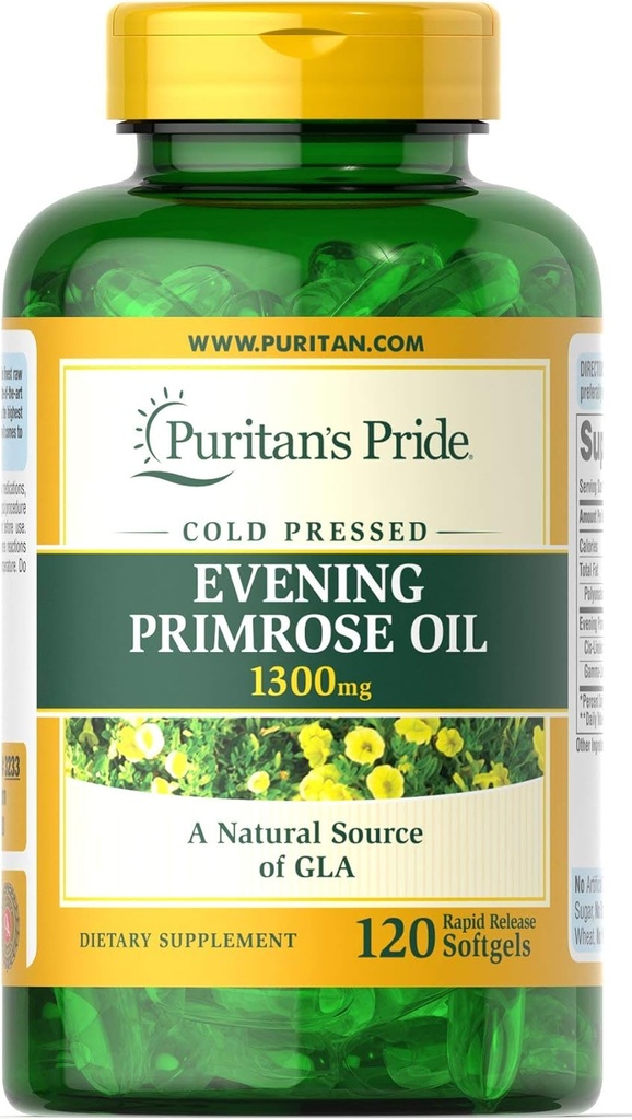 Puritan's Pride Evening Primrose Oil 1300 mg Softgels, 120 Kont