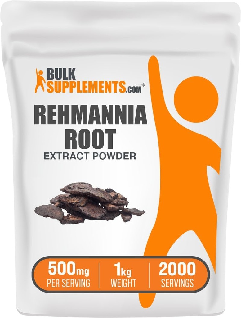 BulkSupplements.com Rehmannia Extract Toz, Rehmannia Root, Herbal Supplement - Gluten Free, 500 mg per Service, 1 kg (2.2 lbs) (Pack of 1)