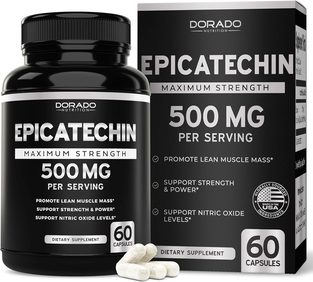 Epicatechin Access 500 mg Per Service (60 Capsules) Myostatin Inhibitor, Myostatin Blocker for Lean Muscle, Nitric Hoffman, Stamina & Endurance – Non GMO, Vegan Supplement & Third Party Tested