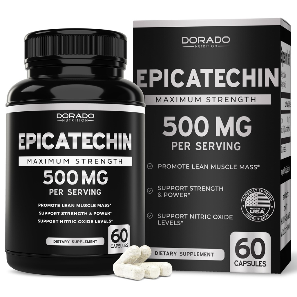 Epicatechin Access 500 mg Per Service (60 Capsules) Myostatin Inhibitor, Myostatin Blocker for Lean Muscle, Nitric Hoffman, Stamina & Endurance – Non GMO, Vegan Supplement & Third Party Tested