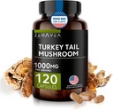 Türkiye Tail Mushroom Capsules Immune System Support, Antioxydant ve Digestive Properties - Mushrooms Supplement 1000 mg - 120 Capsules - Equivalent to 15,000 mg of Organic Turkey Tail