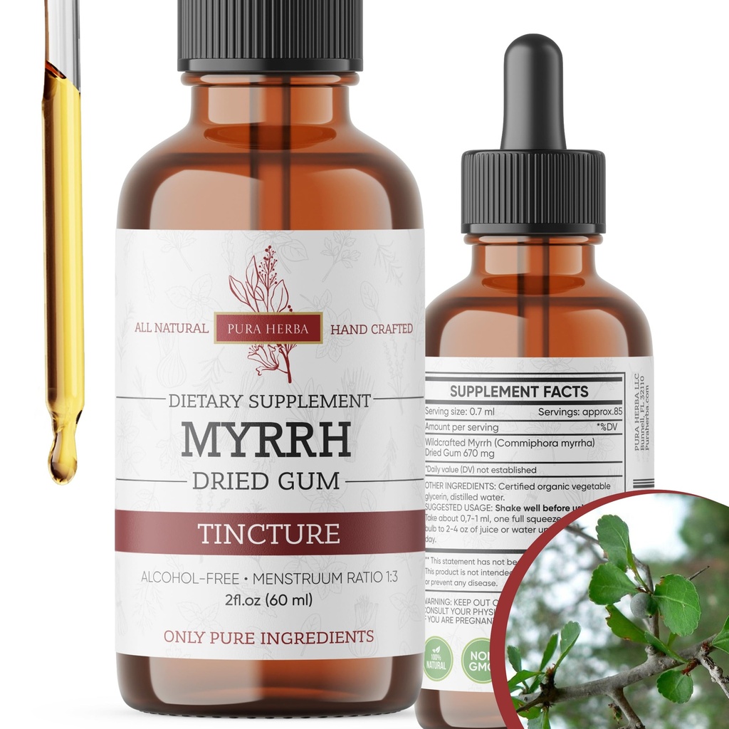 Organic Myrrh Liquid Extract - Σταγόνες Βάμμα Χωρίς Αλκοόλ 