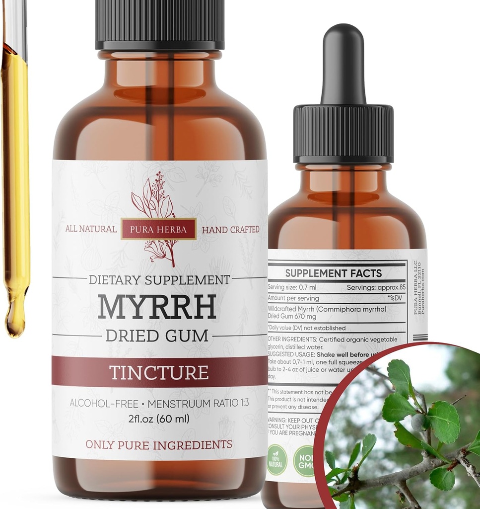 Organic Myrrh Liquid Extract - Σταγόνες Βάμμα Χωρίς Αλκοόλ 