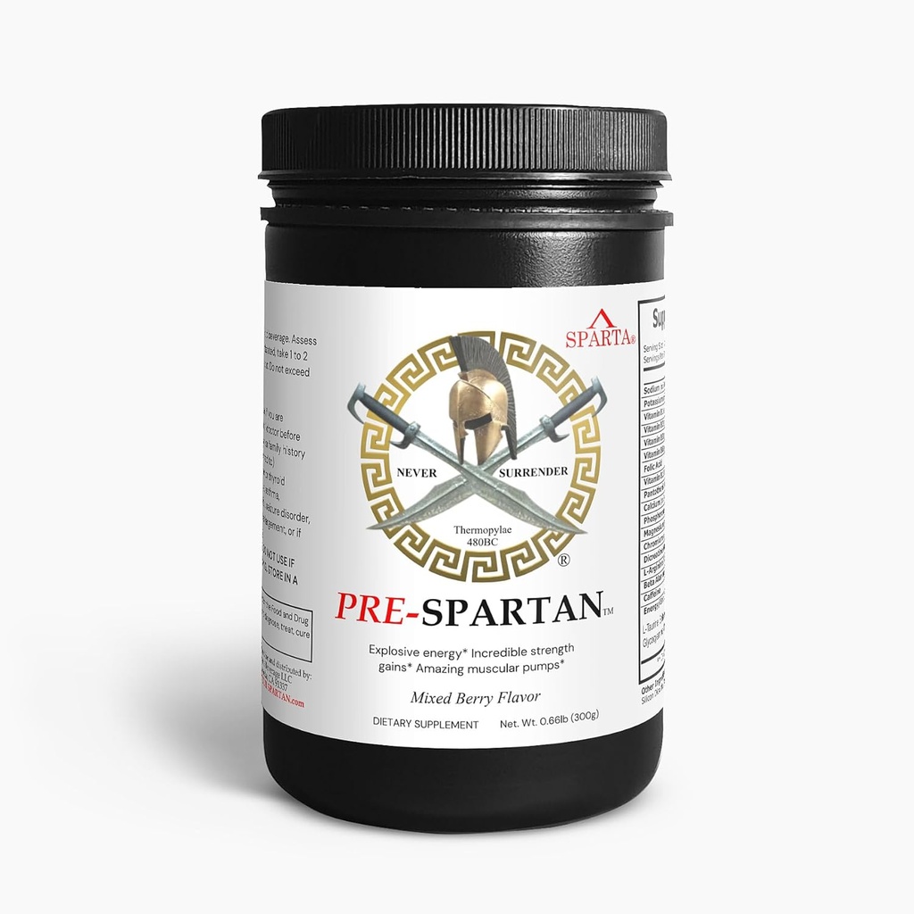 PRE-Spartan Enerji İçilir Toz AAKG, Teslimler Intense Workout Energy, Focus & Pumps Don Kas L Citrulline Arginine 30 Sevings - Spartannn