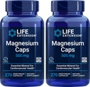 Life Extension Magnezyum Caps 500 mg, 270 Capsules (Pack of 2) - Vegan, Non-GMO, Mag Complex Supplement w/Oxide, Citrate, Succinate