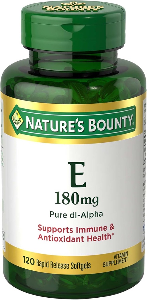 Nature's Bounty Vitamin E Pills and Supplement Softgels, Supports Antioxy Health, 400iu, 120 Count