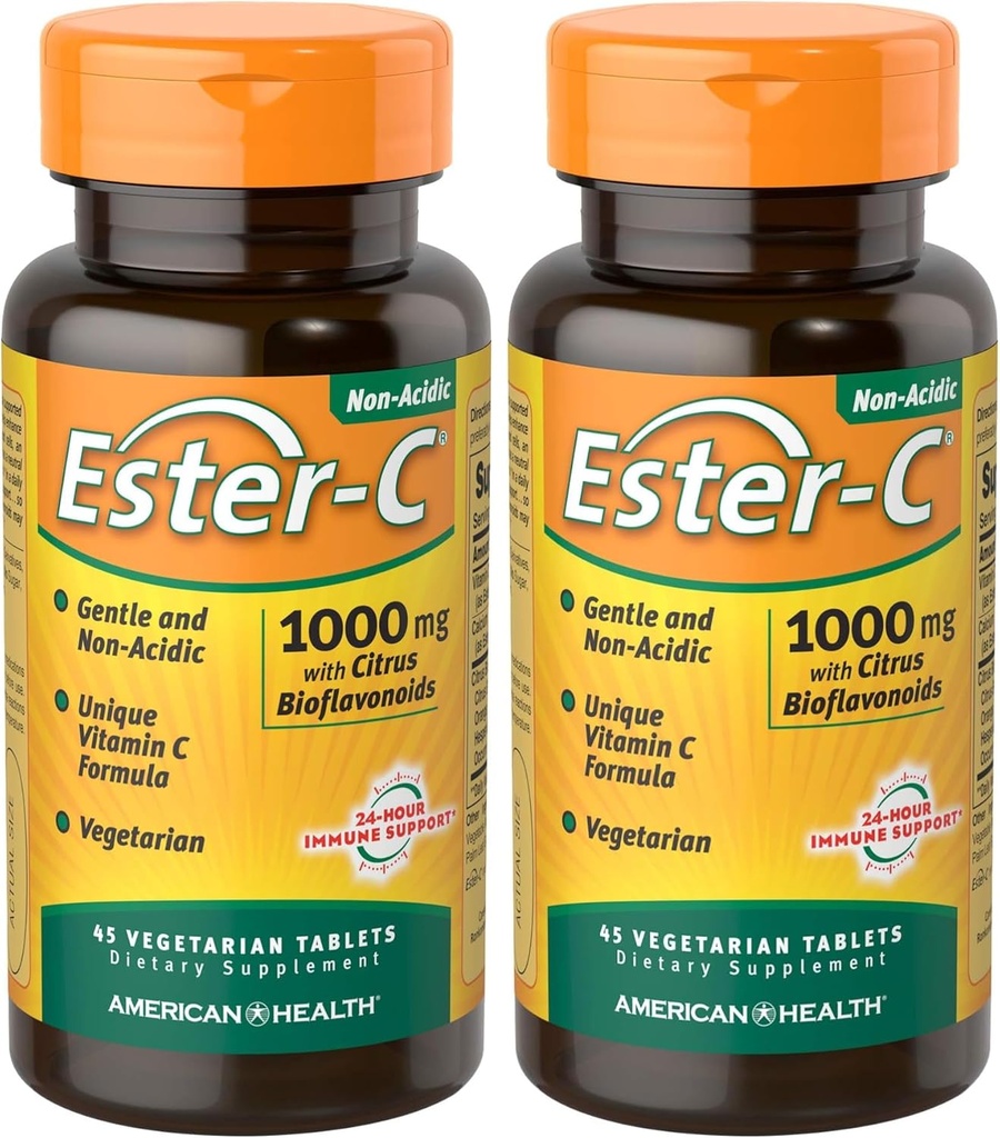 American Health Ester-C με Citrus Bioflavonoids, Tablet, 45 Count (Pack of 2)
