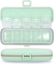 Nature touch Pill Organizer, 7 Karşılaştırma Pill Box Portatif Seyahat Hekimliği Purse veya Pocket 7 Günü Pill Shang Storage Case with Lock for Vitamin Drug Fish Oil Supplements Gree