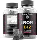 Kadınlar ve Erkekler için B12 Vitaminleri, Yetişkinler için 20 mg Demir Supplement, Anemi için Free Blood Builder, Iron & Natural Blackberry Flavor, Vegan, Non-GMO, 30 Day Supply Builder