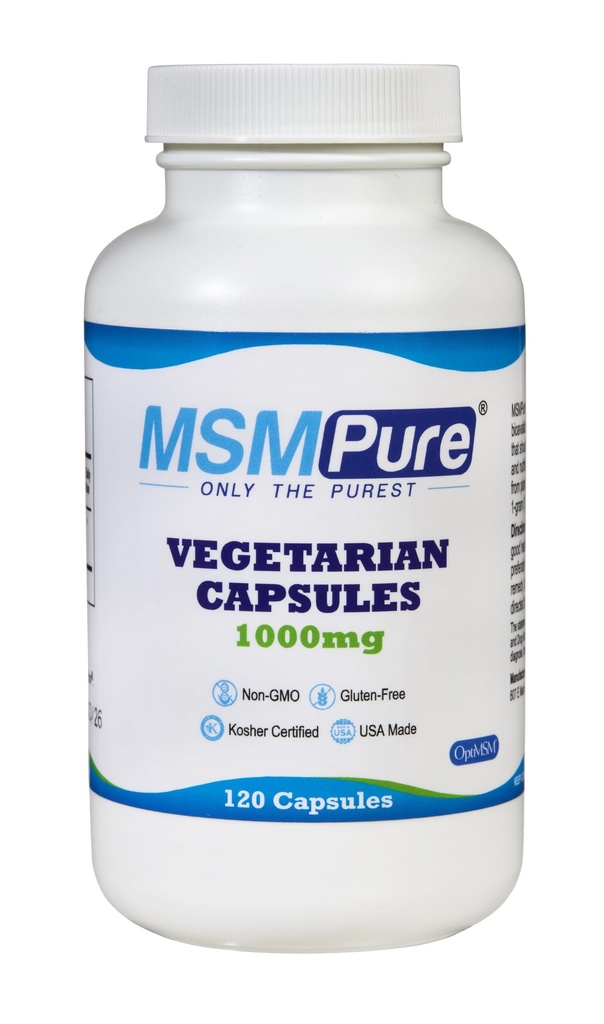 KALA SA MSMPure MSM Vegetarian Capsules – 1.000 mg ABD destekli MSM Ortak Sağlık, Cilt Görünümü, Saç ve Çiçek Desteği – 120, Organik Sulfur