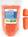 XPRS Nutra Boyutu 2 Boş Kapsüller - 1000 Kont Boş Gelatin Capsules - Pills DIY Capsule - Pure Bovine Pill Gel Caps For Do-It- Yourself Supplements (Orange)