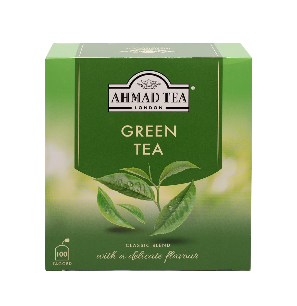Ahmed Tea Green Tea, Green Teabags 100 ct - Caffeinated & Sugar-Free