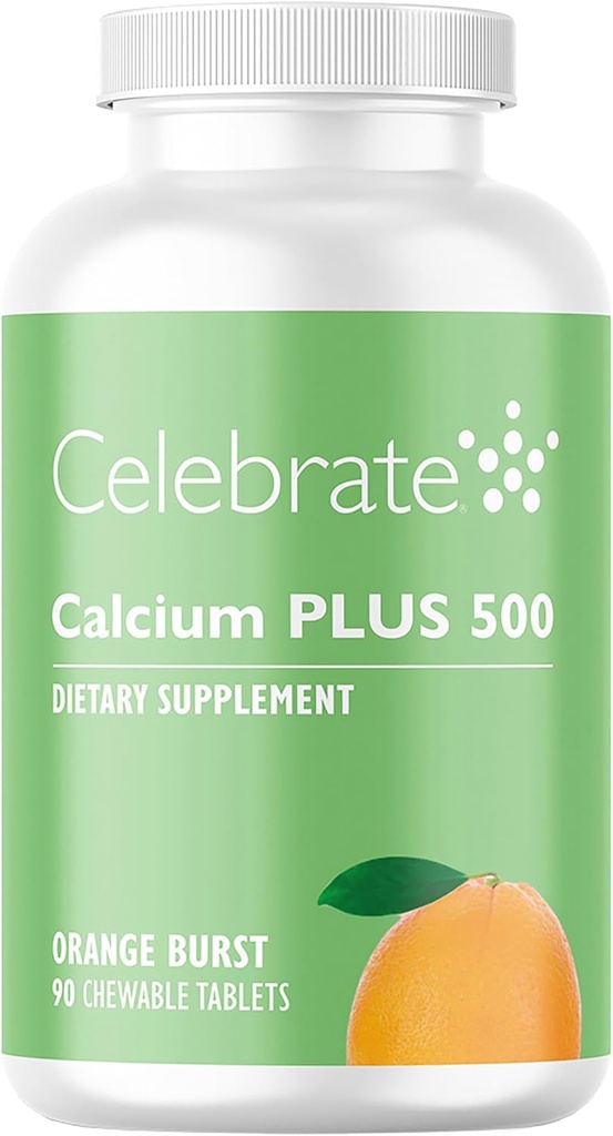D3 Chewable, 500 mg, Gluten-Free & Sugar-Free, Food Citrate for Bariatric Hastaları için, Orange Burst, 90 sayı