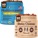 Natural Dog Company Multivitamin & Liver & Kidney Chews Bundle - Comprehensive Health Support for Senior Dogs, Promotes Detoxification, Improved Digestion, Radiant Skin & Coat, Easy to Administer