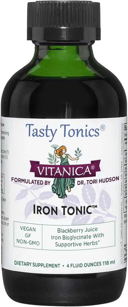 Vitanica Demir Tonic, Liquid Iron Supplement, Red Blood Hücre Desteği, Vegan, 4 Ounce