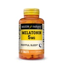 Mason Natural Μελατονίνη 5 mg με B6 & Ασβέστιο, Φυσική Βοήθεια στον Ύπνο, Υποστηρίζει Αναπαύσιμο Ύπνο, 60 δισκία