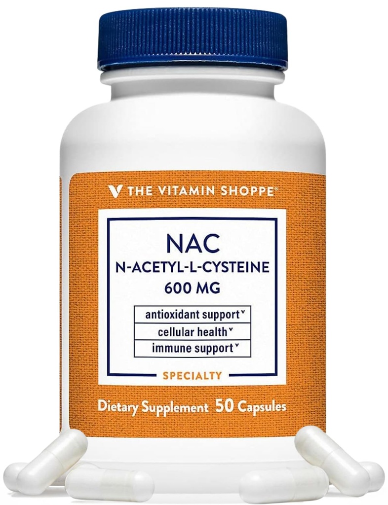 Shoppe NAC N-Acetyl-L-Cysteine - Hücresel Sağlık, Immune & Antioksi Desteği - 600 MG (50 Capsules)