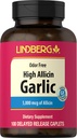 Lindberg Sat Supplement Pills | 500 mg | 100 Caplets | Odorless with High Allicin (5000mcg) | Allium Sativum Extract | Non-GMO, Gluten Free