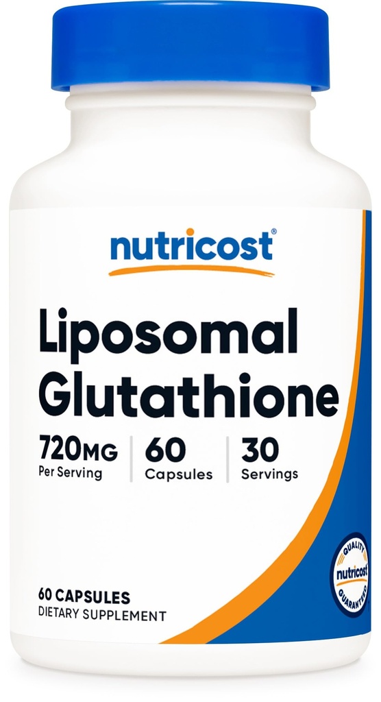 Nutricost Liposomal Glutathione Supplement 60 Capsules, 720 mg Per Servis - Vegan, GMO-Free, 30 Hizmet