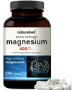 NatureBell Magnezyum Glycinate 400 mg Elemental, 270 Capsules | 100% Chelated for High Aborps | Supports Muscle, Bone & Heart Health | Non-GMO, Gluten-Free, Veganal, 270 Capsules | 100% Chelated for High Abors | Supports Muscle, Bone & Heart Health | Non-GMO, Gluten-Free, Veganal, Veganal