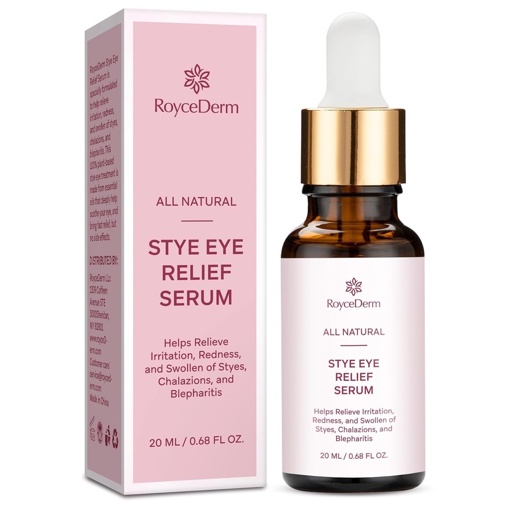 Roycederm Stye Eye Treatment Serum: Doğal Stye Rezion ve Blepharitis - Güvenli ve Hızlı Yardım (0.68 Fl Oz ( 1'in paketi)