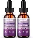 2 Pack Glucosamine Chondroitin MSM Liquid Drops, Ekstra Güçlü Ortak Destek Yetişkinler Erkekler ve Kadınlar için Tamam, Quercetin Boswelia, Bromelain, Antioksi Immune Support (4 Fl oz)