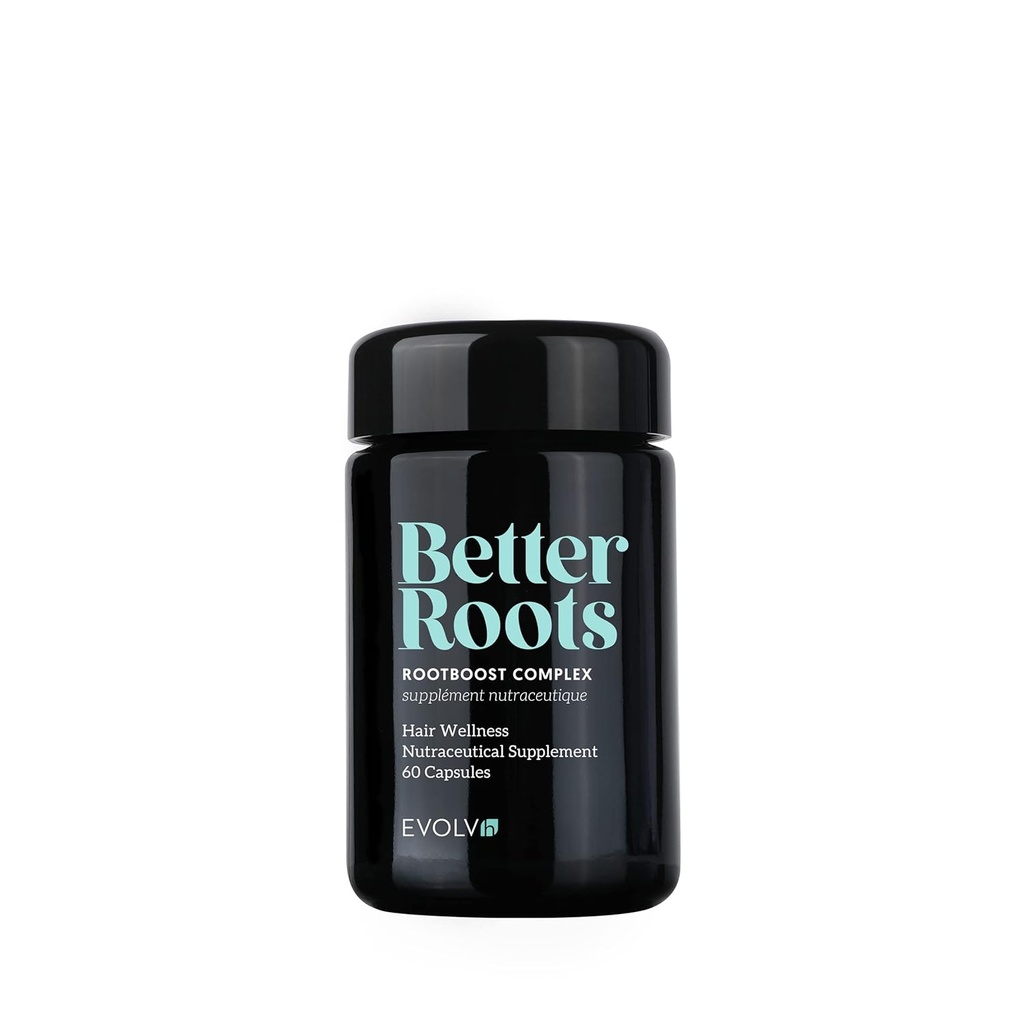 EVOLVh - Better Roots RootBoost Complex Nutraceutical Supplement For Health Hair growth | Vegan, Non-Toxic, Clean Hair Care (60 Capsules) PACKAGING May VARY