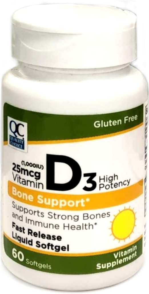 Kalite Seçenekleri Yüksek Potency Vitamin D3 Bone Support ve Immune Health, Easy to Swollow Softgel Supplement 60 Kont Şişe Şişe