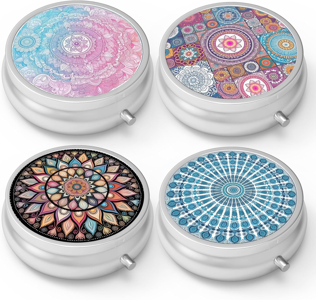 Pill Box 3 Karşılaştırma Küçük Pill Vakası, Pocket veya Purse Pill Organize Pill konteynerleri Vitaminler, İlaçlar, Fish Oil ve Supplements (4 deploy)