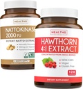 Nattokinase & Hawthorn (4-Month Supply) Nattokinase Berry Harmony - Nattokinase 2000 FU Ισχυρή φυσικώς ζυμωμένη σόγια (4-Month Supply) & Hawthorn Berry 4:1 Extract - Vegan και μη GMO