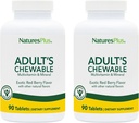 NaturesPlus Adult's Chewable, Exotic Red Berry Flavor - 90 Tablets, Pack of 2 - Multivitamin & Mineral Supplement - Vegetarian, Gluten Free - 180 Total Servings